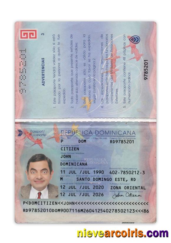 Dominican Republic passport 2020-present